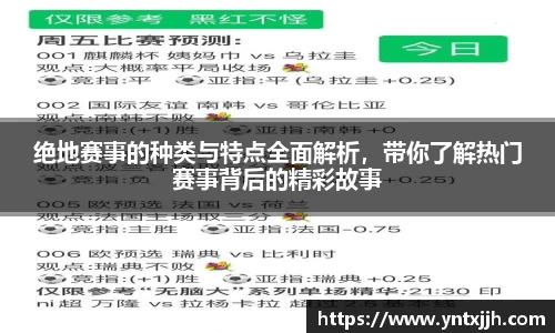 绝地赛事的种类与特点全面解析，带你了解热门赛事背后的精彩故事